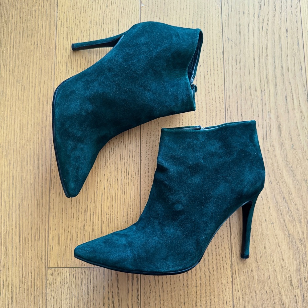 100% Suede Emerald Green Boots - Size 8 / 39 EUC - Picture 5 of 11